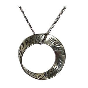 Sterling silver Mother's Day mobius circle necklace with mom in ten languages